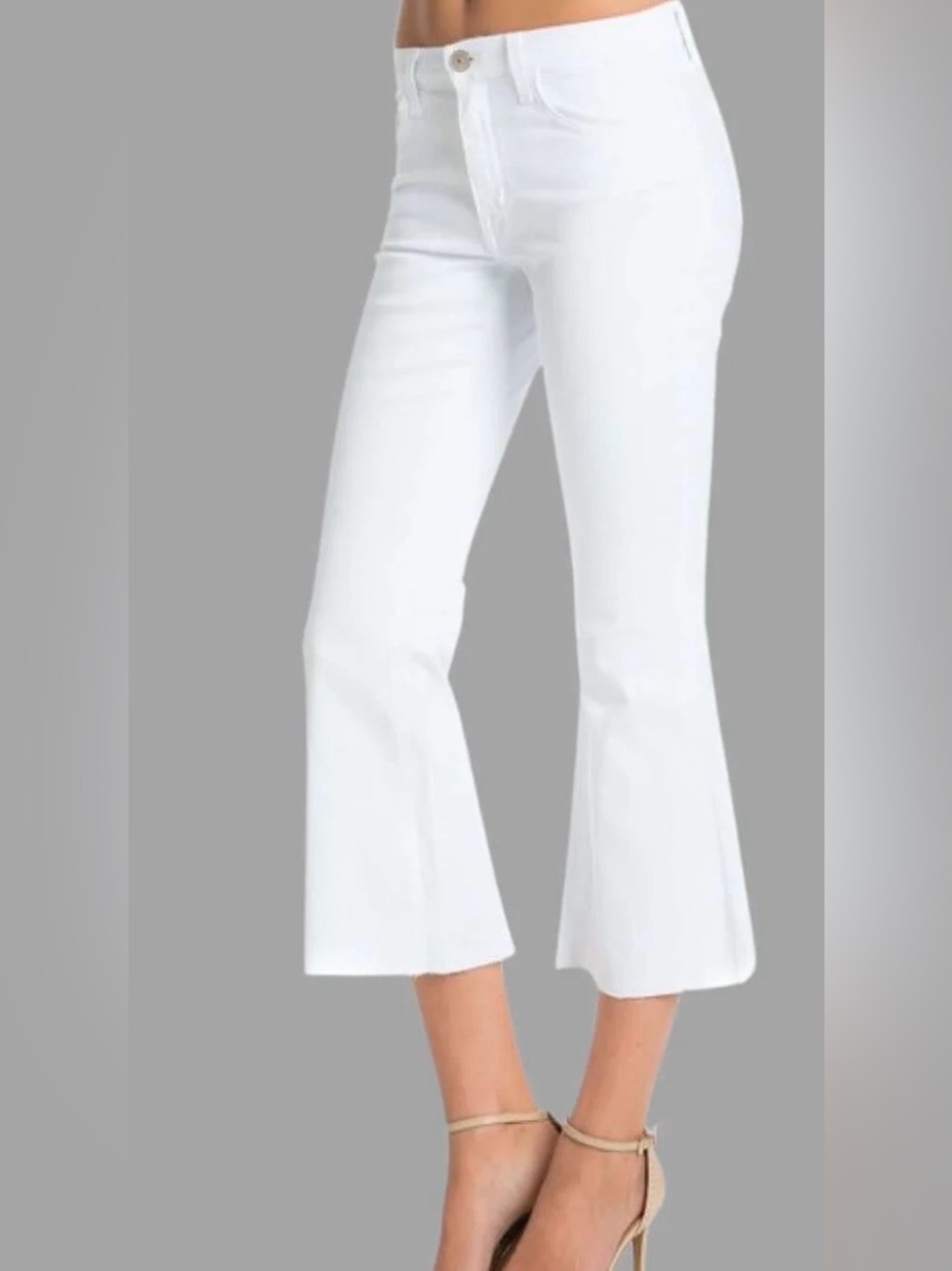 Frame Le Crop Fare High-rise white jeans